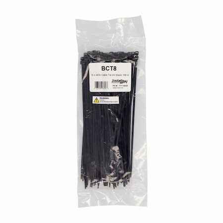 Metra Electronics Cable Tie, 8 in L, Black, 40 lb Strength, 100 PK BCT8